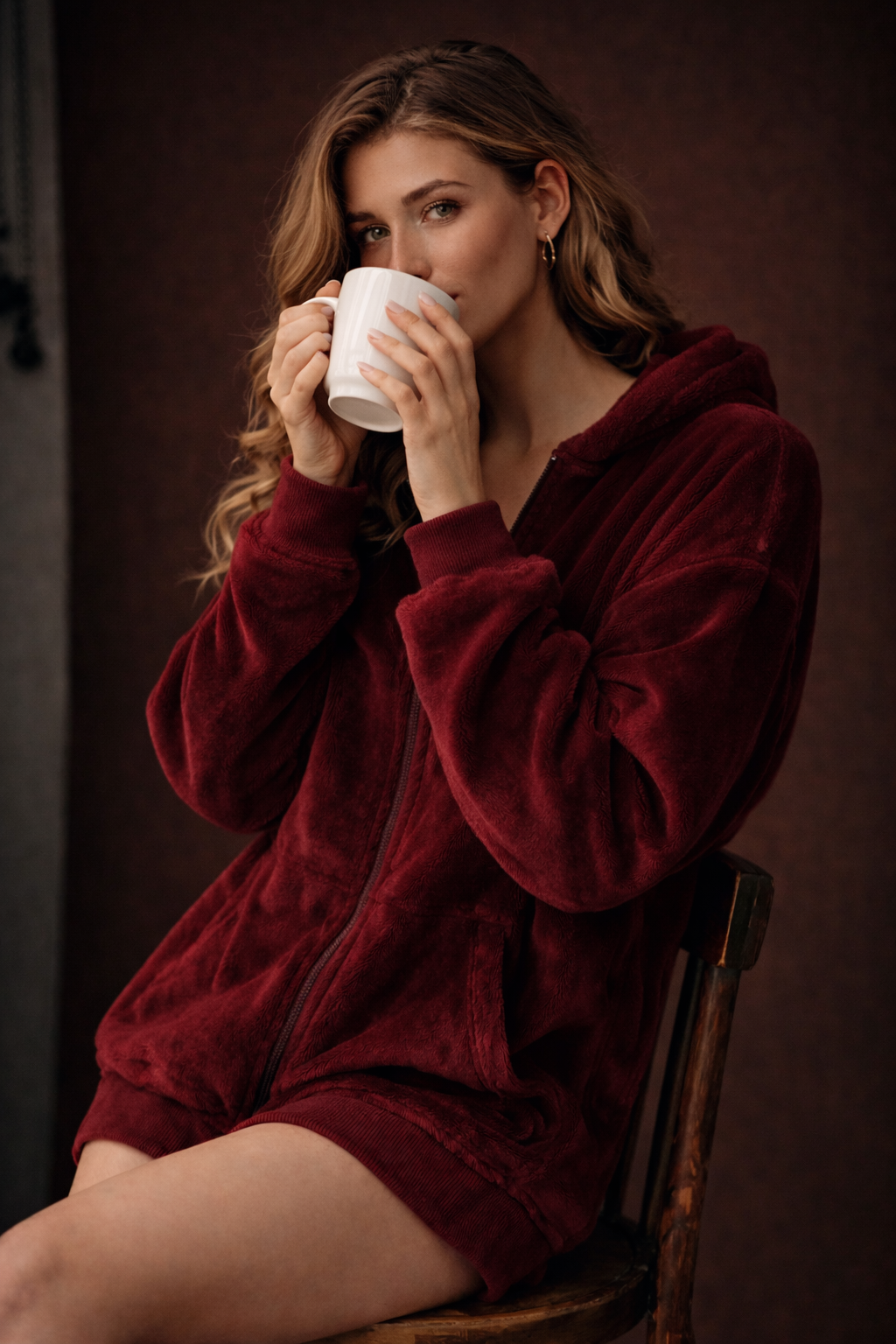 Velvet Cozy Hoodie Dress