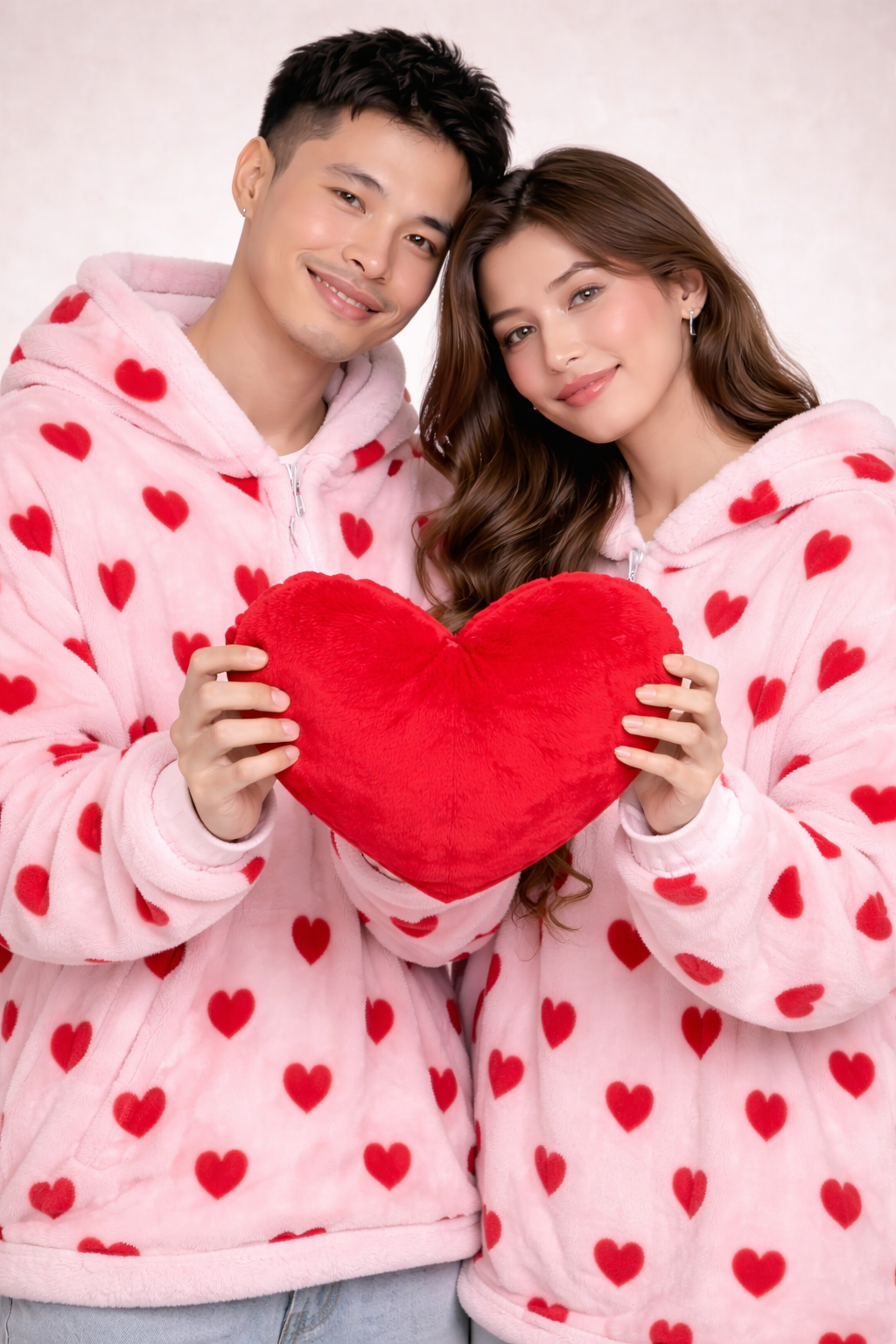 CuddleMe Heart Couple Sherpa Hoodie