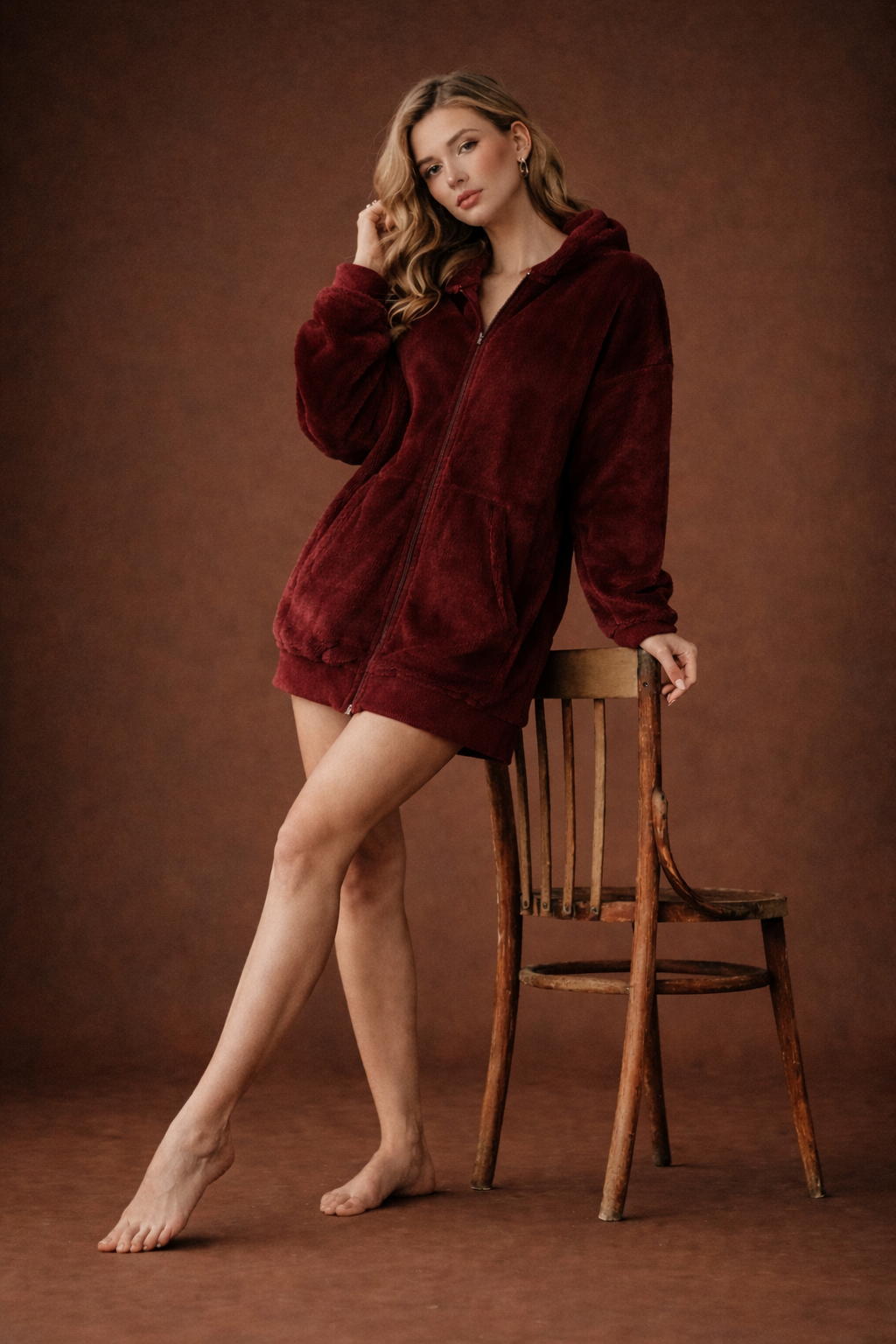 Velvet Cozy Hoodie Dress